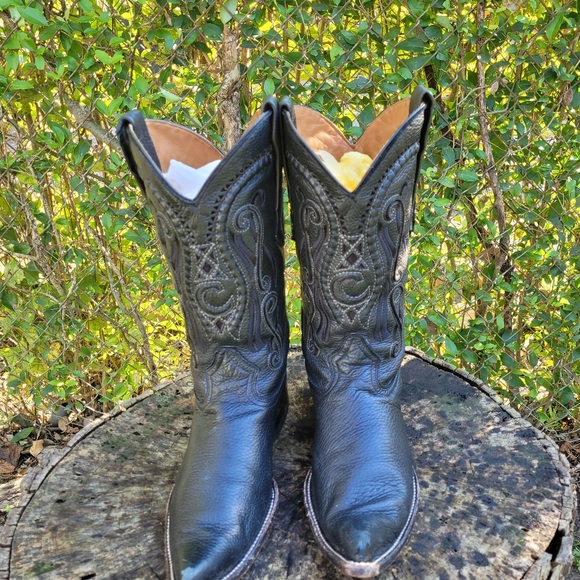 Vintage Men Genuine Leather Cowboy Boots By Cuadra Size 8.5/Go Western Style - Picture 3 of 11